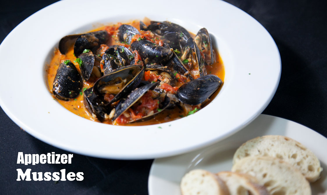 Mussles in the shell with creamy tomato sauce